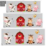 Wooden figures printed Farm animals II