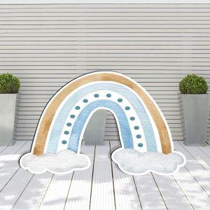 Wooden printedRainbow with clouds, boy 2