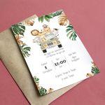 Baptism invitation, Jeep animals