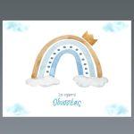 Placemat baptism party, Rainbow with clouds and a crown