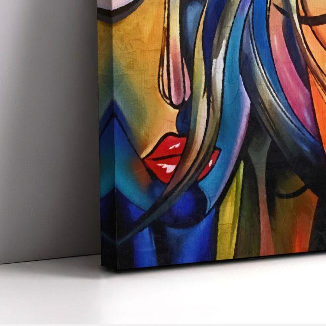 Canvas print Surrealistic woman faces, panoramic