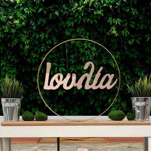 Acrylic pink gold mirror name for baptism decoration 2