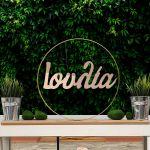 Acrylic pink gold mirror name for baptism decoration