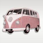 Βανάκι Camper lineart pink, ξύλινη φιγούρα εκτυπωμένη