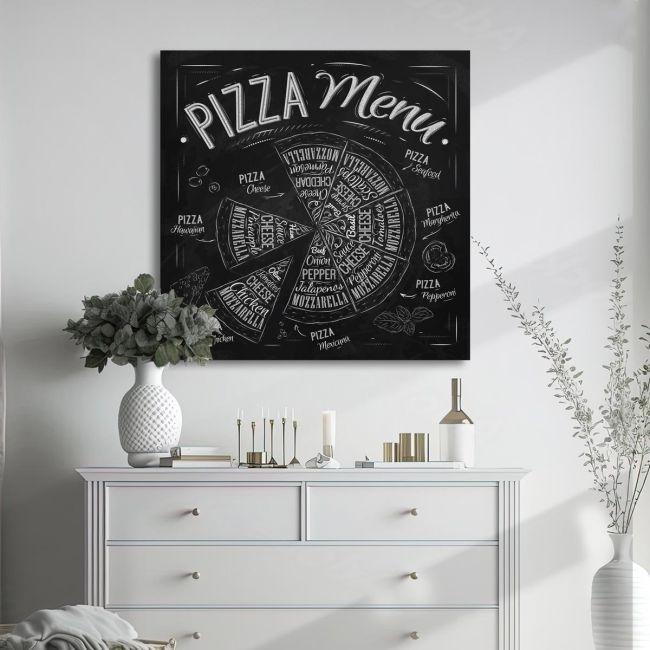 Canvas print Pizza menu
