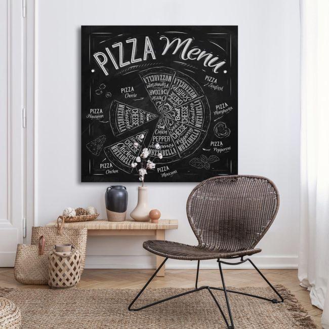 Canvas print Pizza menu