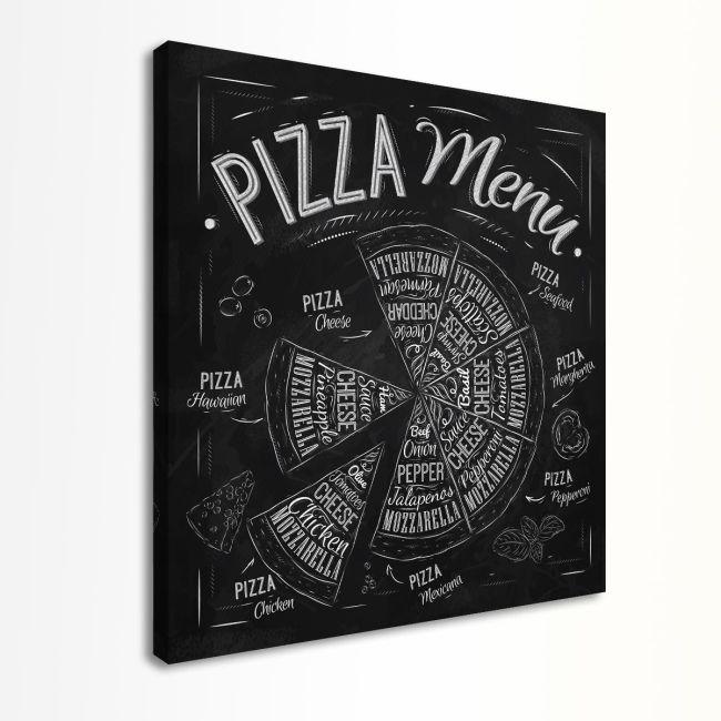 Canvas print Pizza menu