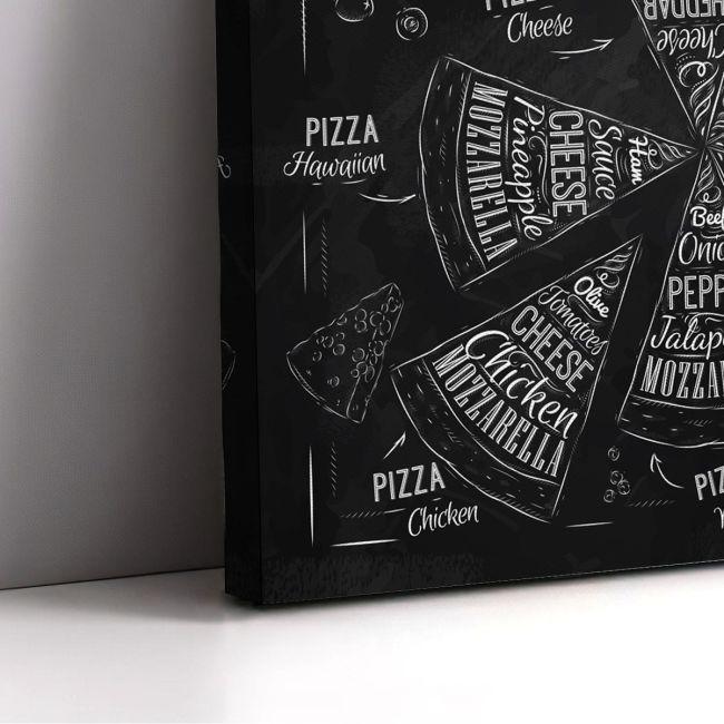 Canvas print Pizza menu