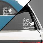 Car sticker Family name, Boy girl personalized
