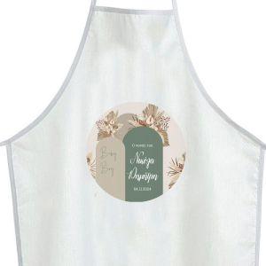 Sticker forbaptism apron, Baby boy boho