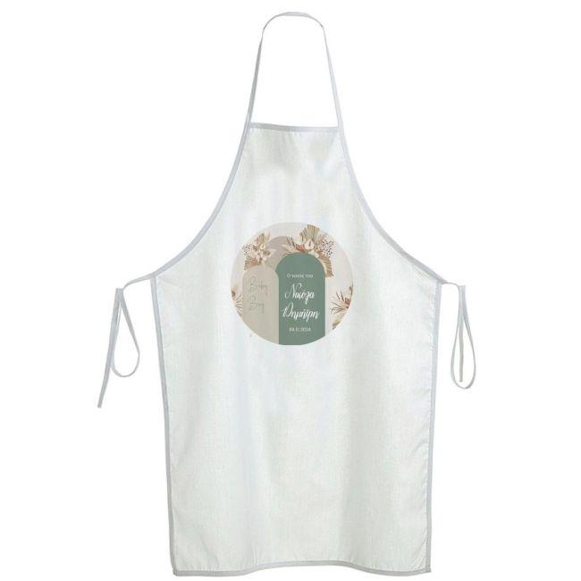 Sticker forbaptism apron, Baby boy boho