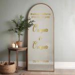 Sticky letters forwedding welcome mirror, gold