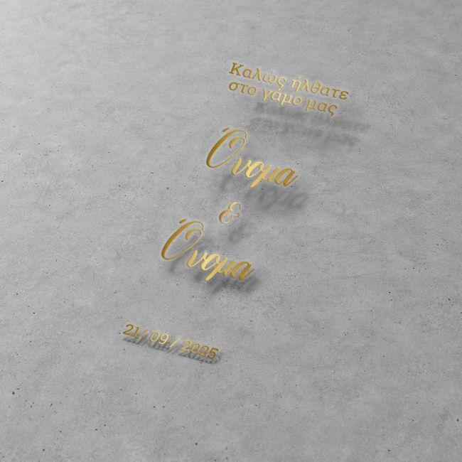 Sticky letters forwedding welcome mirror, gold