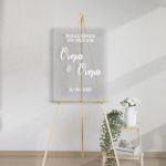 Αυτοκόλληταυποδοχής γάμου, για plexiglass, λευκά