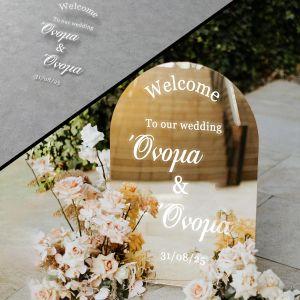 Sticky letters forgold mirror plexi , wedding welcome