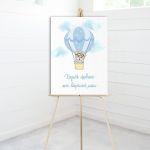 Tendy Bear blue pilot, Canvas welcome to my baptism