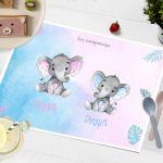 Placemat, Elephant twins, boy girl