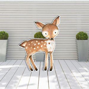 Wooden figure printed Little deer watercolor 2