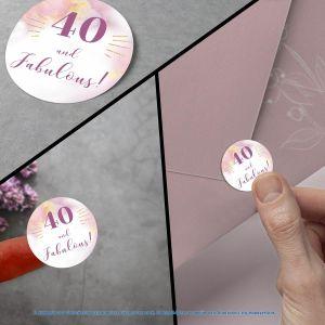 Sticker label 40 and fabulous, art 1