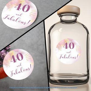 Αυτοκόλλητη ετικέτα40 and fabulous, art 1 2