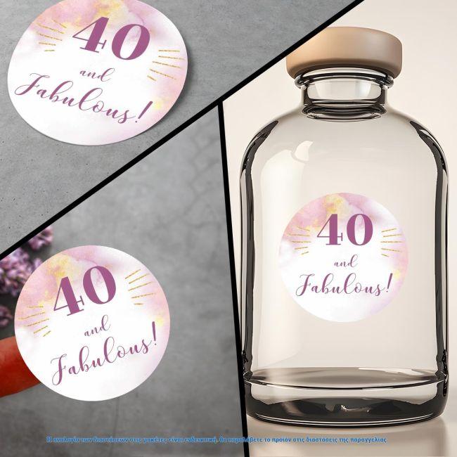 Sticker label 40 and fabulous, art 1