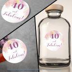 Αυτοκόλλητη ετικέτα40 and fabulous, art 1