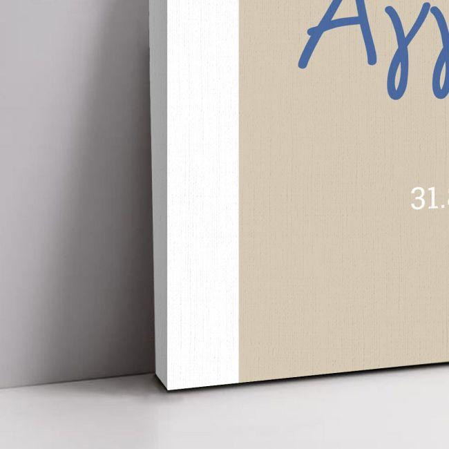 Πίνακας σε καμβά υποδοχής βάπτισης Arc  floral Blue minimal Καμβάς τελαρωμένος