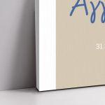 Πίνακας σε καμβά υποδοχής βάπτισης Arc  floral Blue minimal Καμβάς τελαρωμένος