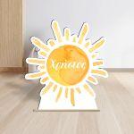 Wooden printed sign, Sun Watercolor