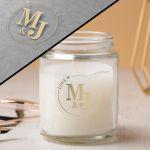 Stickers labelsmarriage initials and date circle gold