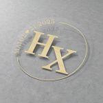 Stickers labelsmarriage initials and date circle gold