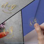 Transparent Sticker label for envelope couple initials