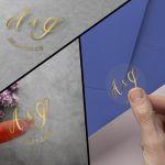 Transparent Sticker label for envelope couple initials
