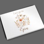 Βιβλίο ευχών, Λουλούδια μπουκέτο, καφέ