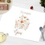 Placemat, Flowers bouquet, brown