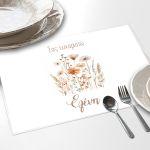 Placemat, Flowers bouquet, brown