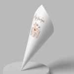 Paper candy cones Flowers bouquet, brown