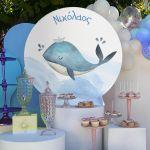Wooden printed sign, Cute whale