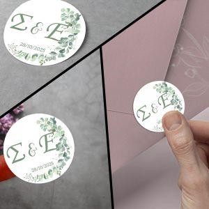 Sticker label for envelope roses watercolor