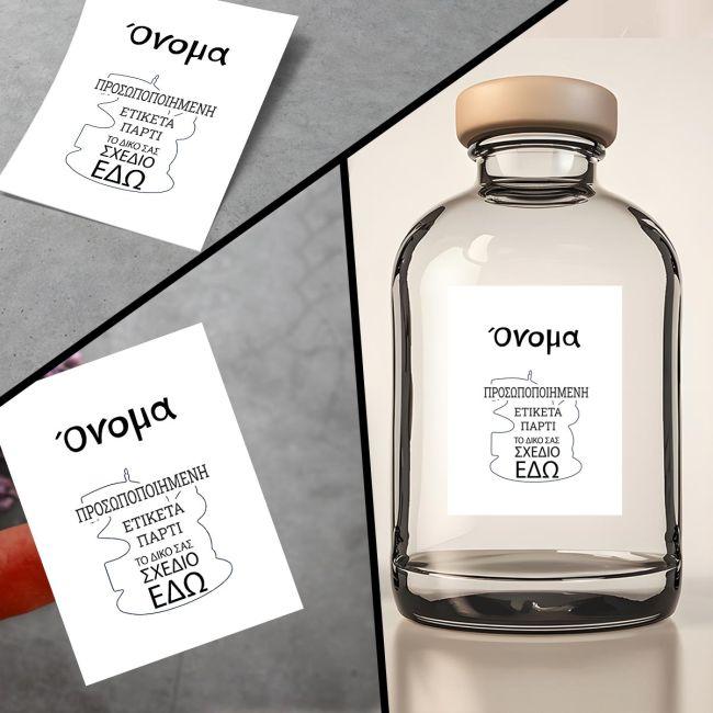 Party Sticker label rectangular Your design