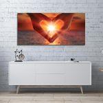 Canvas print City in blue and red, panoramic