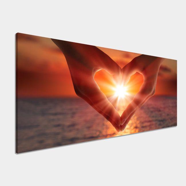 Πίνακας σε καμβά City in blue and red, πανοραμικός