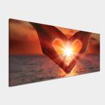 Canvas print City in blue and red, panoramic