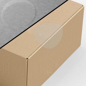 Αυτοκόλλητη διάφανη ετικέτα, ατύπωτη, κυκλική