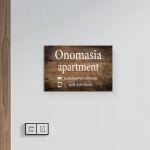 Plexiglass Sign, wood imitation, personalized text