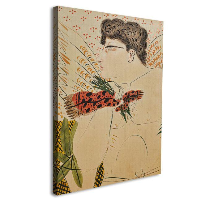 Canvas print Young man with red scarf reart, (original Fasianos)