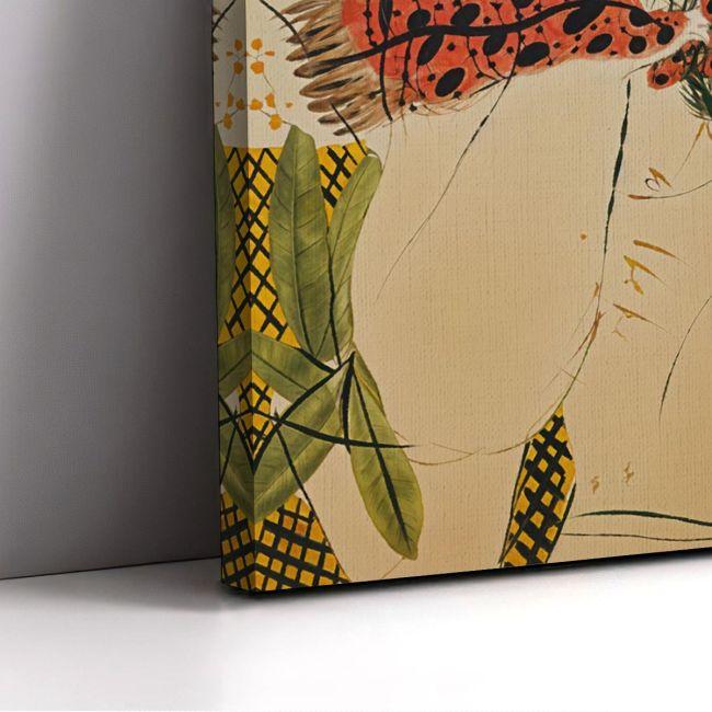 Canvas print Young man with red scarf reart, (original Fasianos)