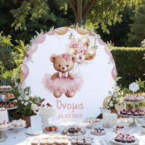 Wooden printed sign, Cute bear golden balloons 2