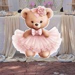 Wooden figure Elephant watercolor girly with flowers