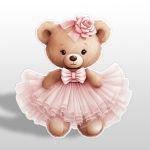 Wooden figure Elephant watercolor girly with flowers